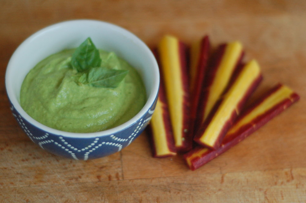 green dip in a bowl