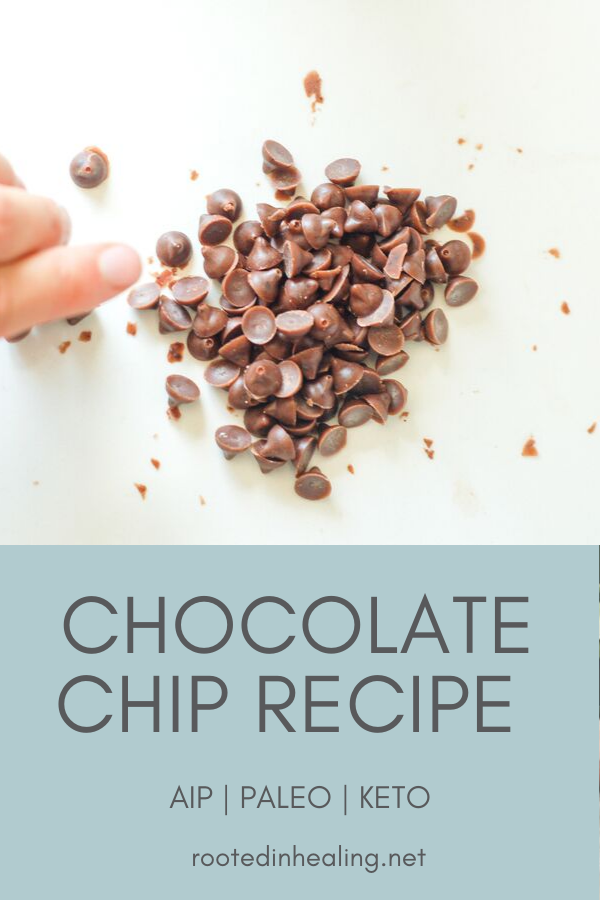 Pinterest image for paleo aip chocolate chips