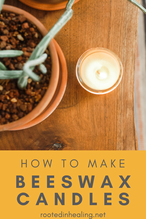 Pinterest image for DIY beeswax candles