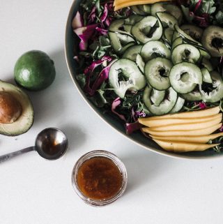 asian chopped salad with ginger dressing