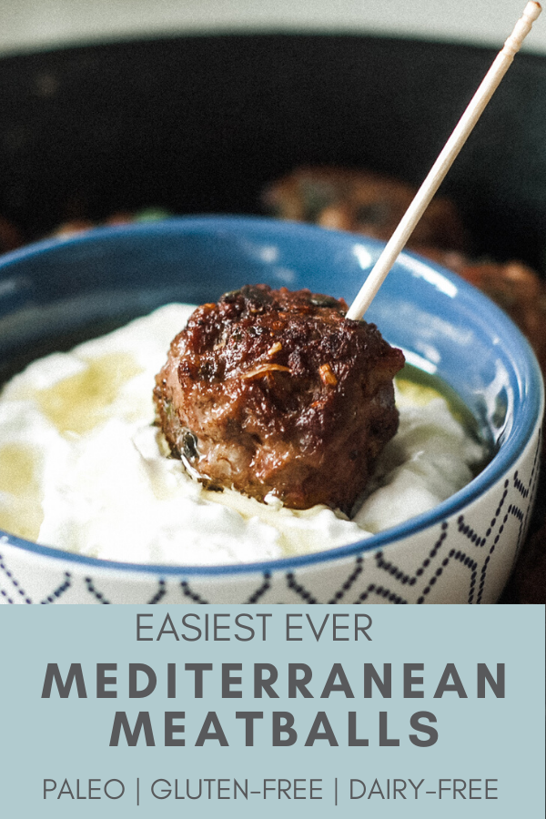 delicious mediterranean meatballs with dairy-free tzatziki sauce