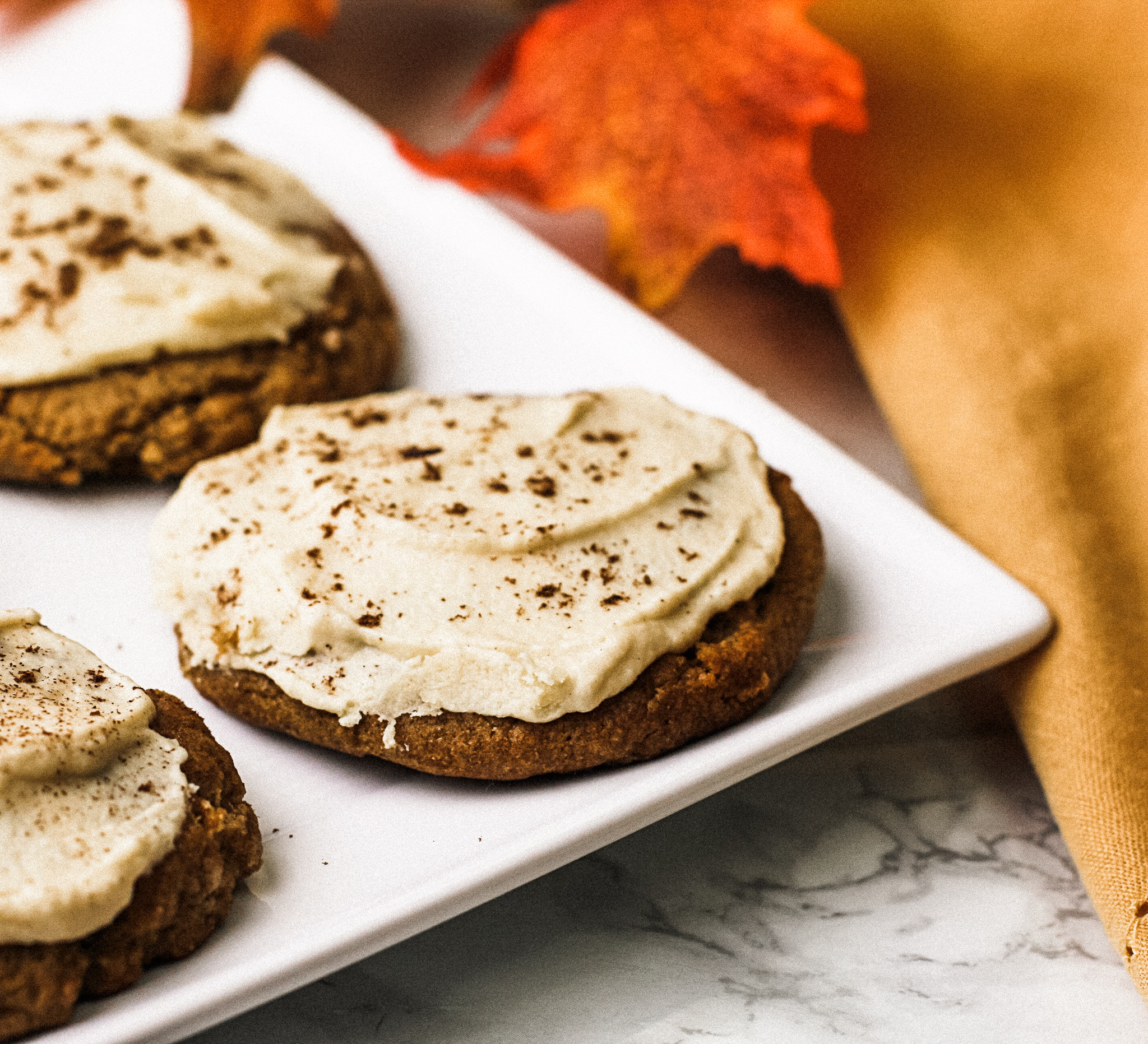Delicious pumpkin cookies with maple frosting