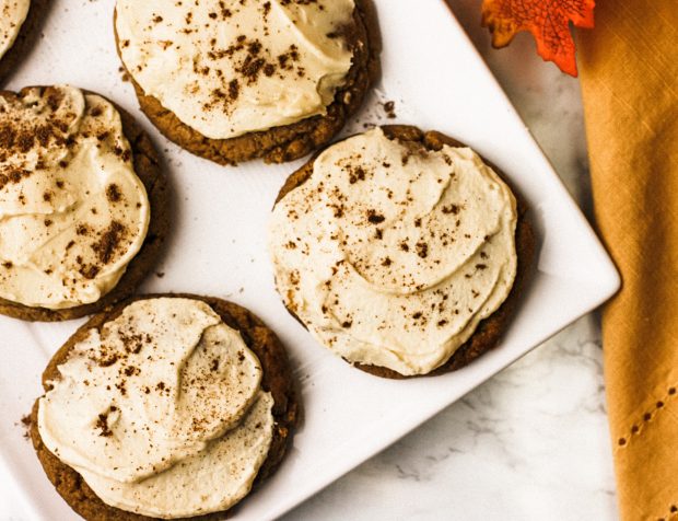 Delicious pumpkin cookies with maple frosting