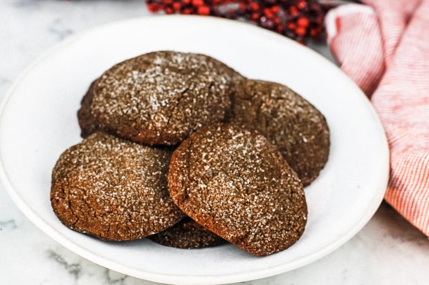 gluten free molasses cookies on a plate